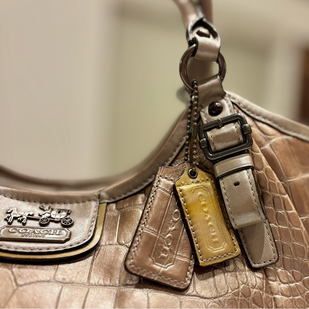 Coach Madison Abigail Tote Taupe Embossed Croc - Picture 8 of 8